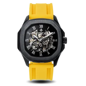 The Avalon Black   Yellow Silicone Strap