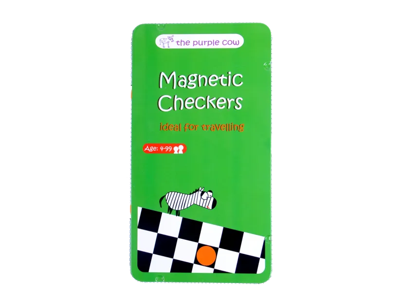 THE PURPLE COW - MAGNETIC TRAVEL GAME, CHECKERS