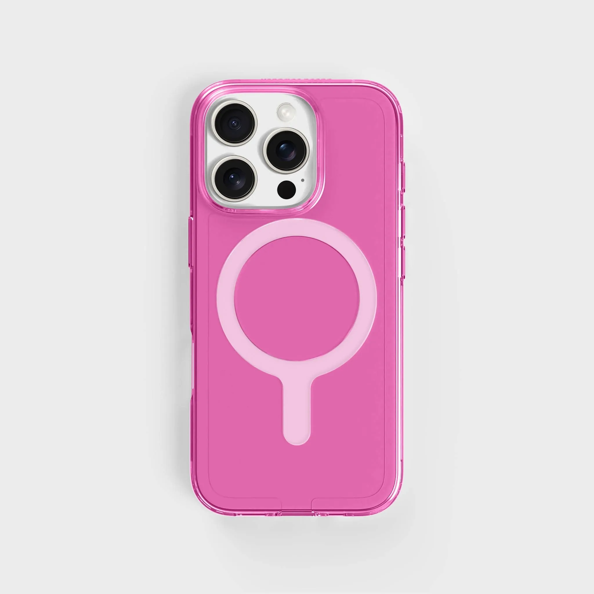 Tinted-Pink Clear Phone Case with White MagSafe & FREE Cable | CLRPRTCT™