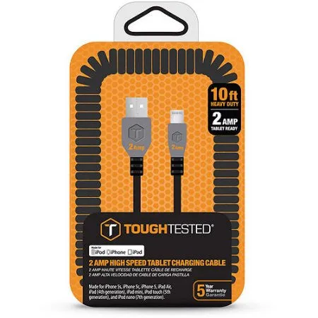 ToughTested - 10ft 2 AMP High Speed Coiled Charging Cable