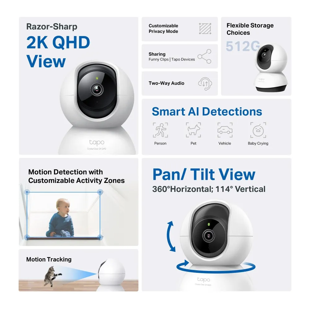 Tp-Link Tapo Pan/Tilt Ai Home Security Wi-Fi Camera