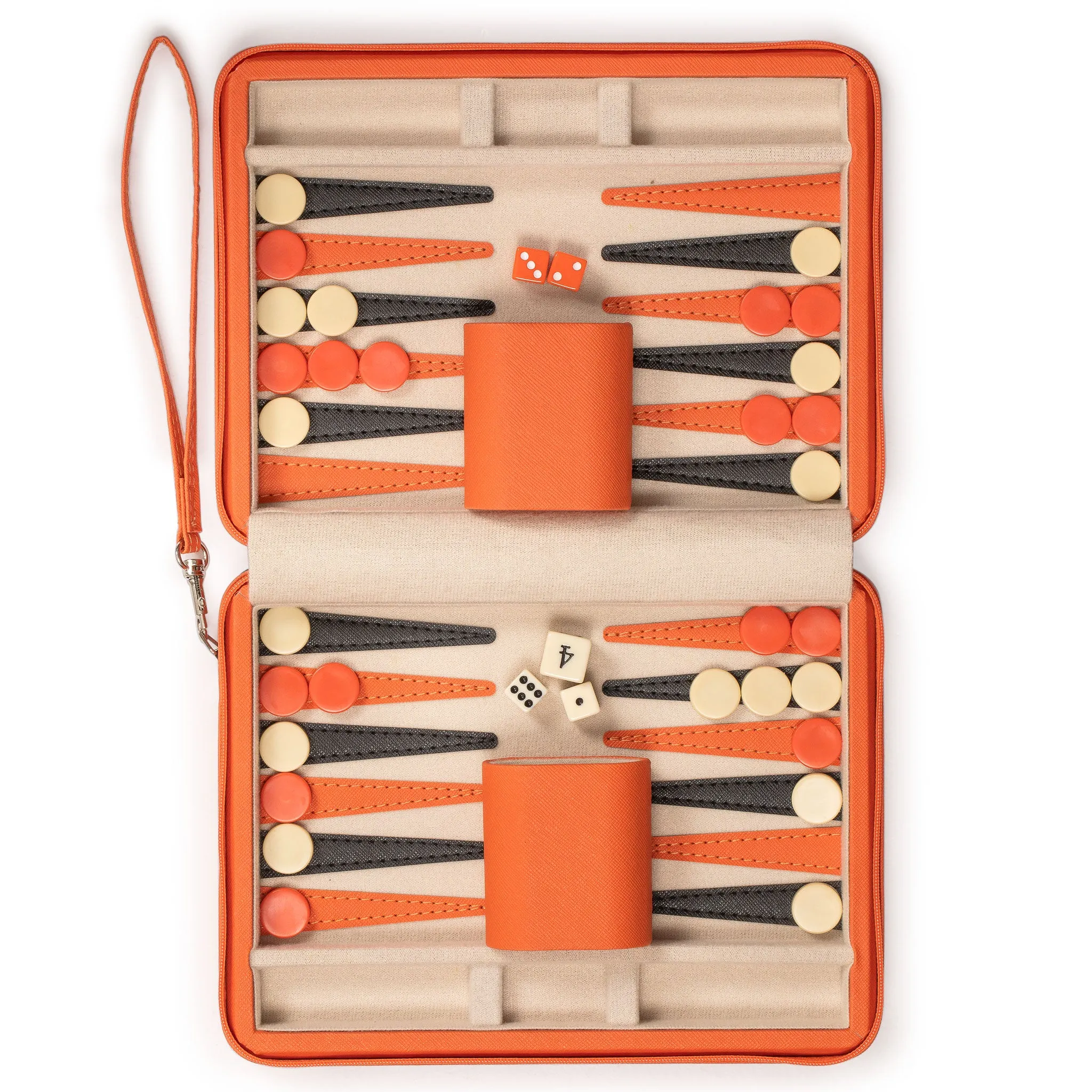 Travel Magnetic Leatherette Backgammon Mini Game Set, "Alanya" - 9"