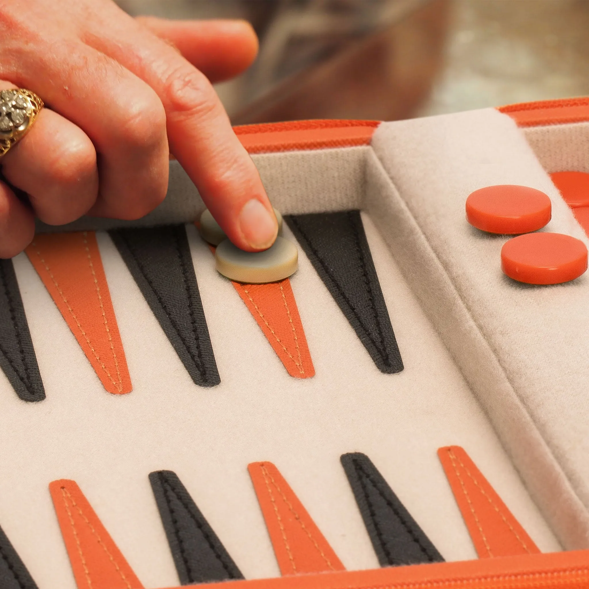 Travel Magnetic Leatherette Backgammon Mini Game Set, "Alanya" - 9"