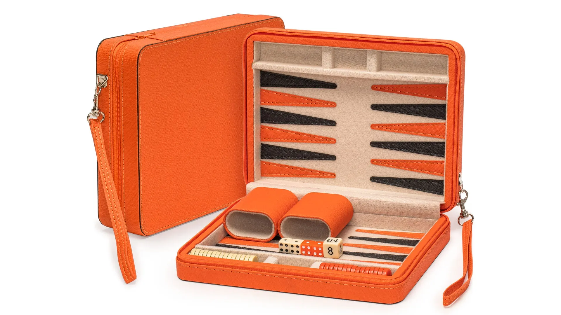 Travel Magnetic Leatherette Backgammon Mini Game Set, "Alanya" - 9"