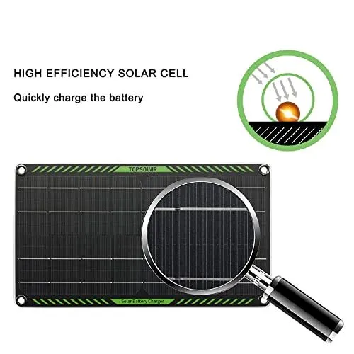 TSolarX™ Solar Trickle Charger: 10W Panel, 12V Battery Maintainer Kit, Car/Boat/RV