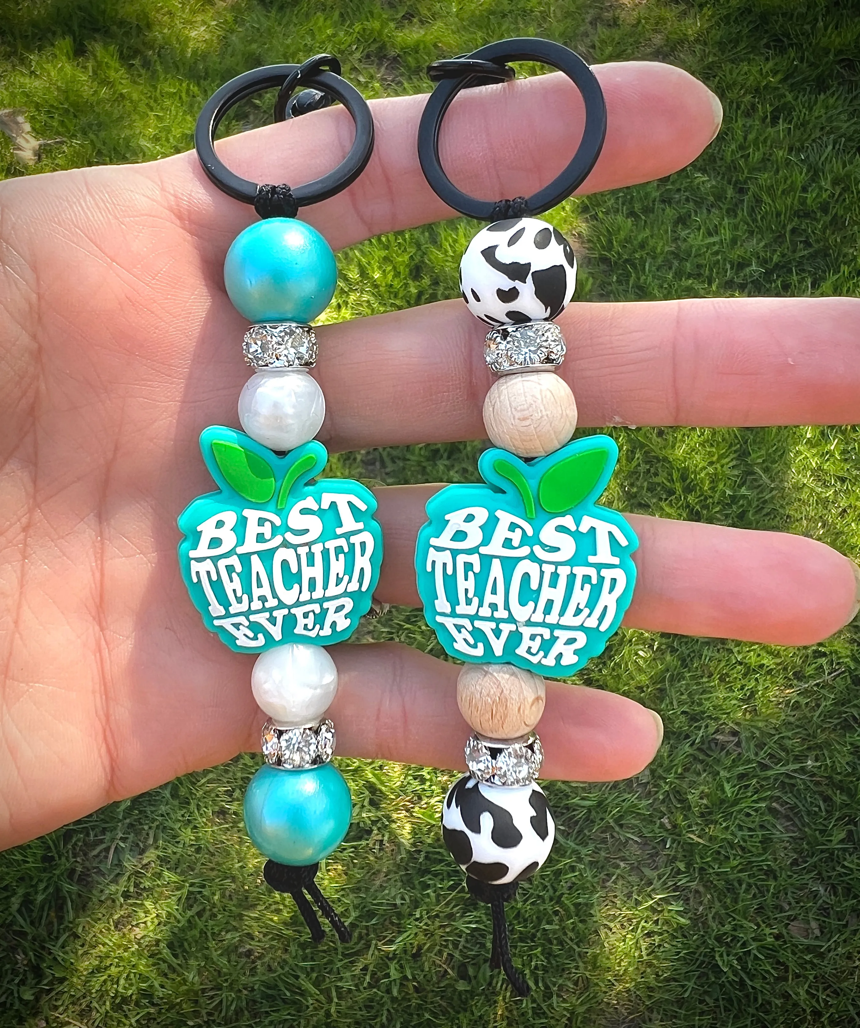 Turquoise Apple Keychain