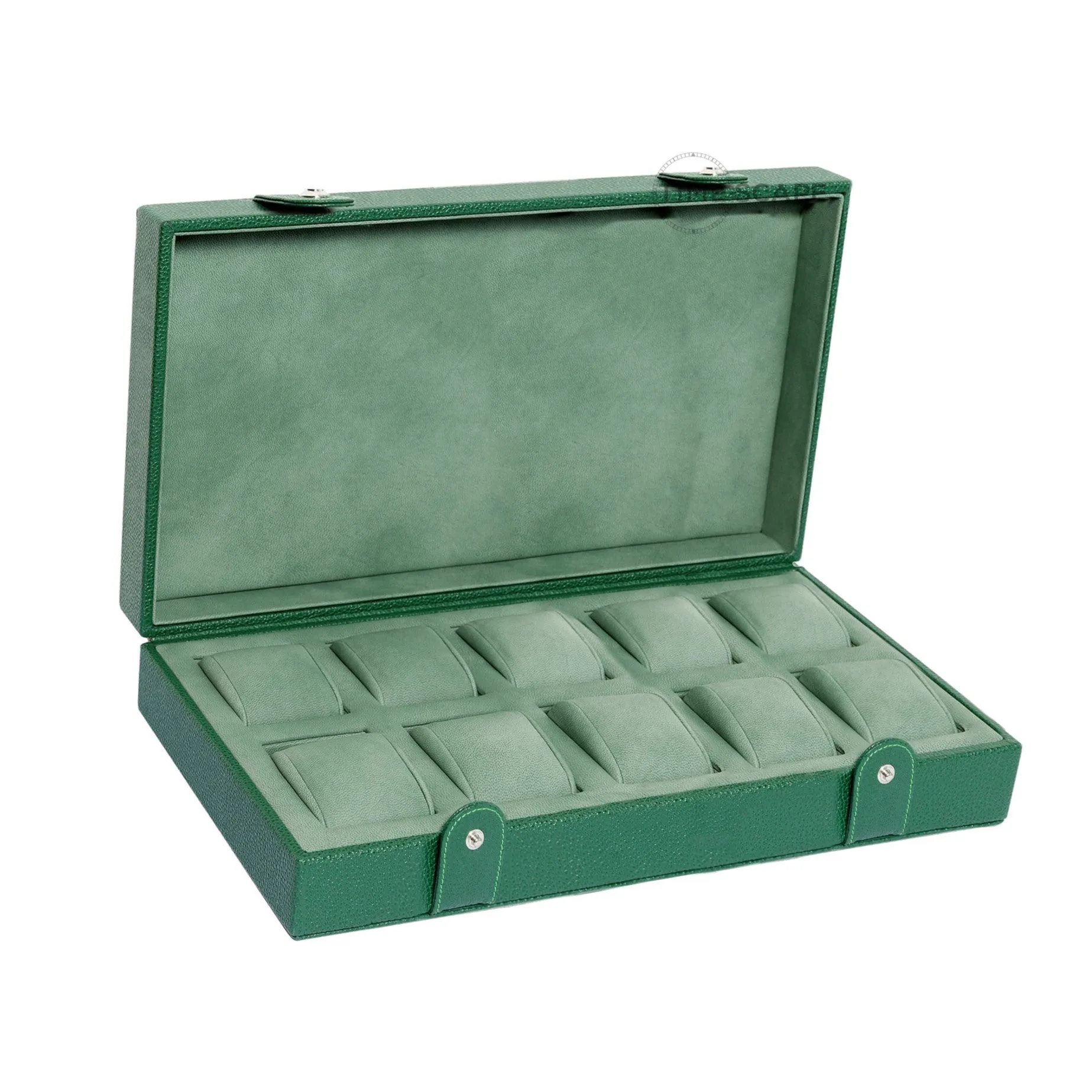 UNDERWOOD (LONDON) - 10-Unit Leather Watch Box  | UN211/GRN