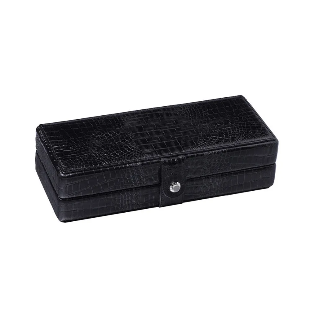 UNDERWOOD (LONDON) - 4-Unit Croco Watch Box  | UN234/CBLK