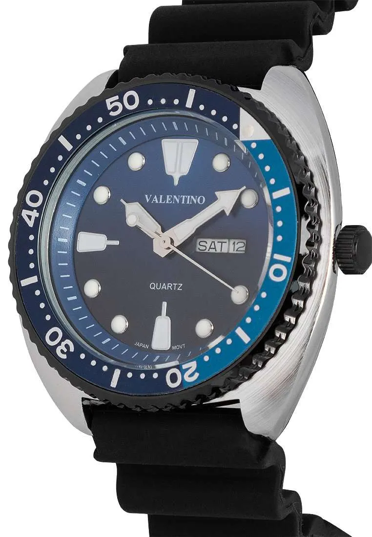 Valentino 20122314-LBLUE BLUE RING-BLUE DL Rubber Strap for Men