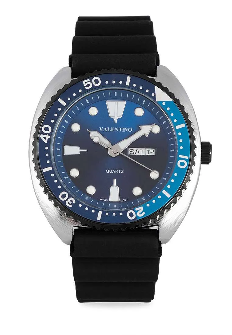 Valentino 20122314-LBLUE BLUE RING-BLUE DL Rubber Strap for Men