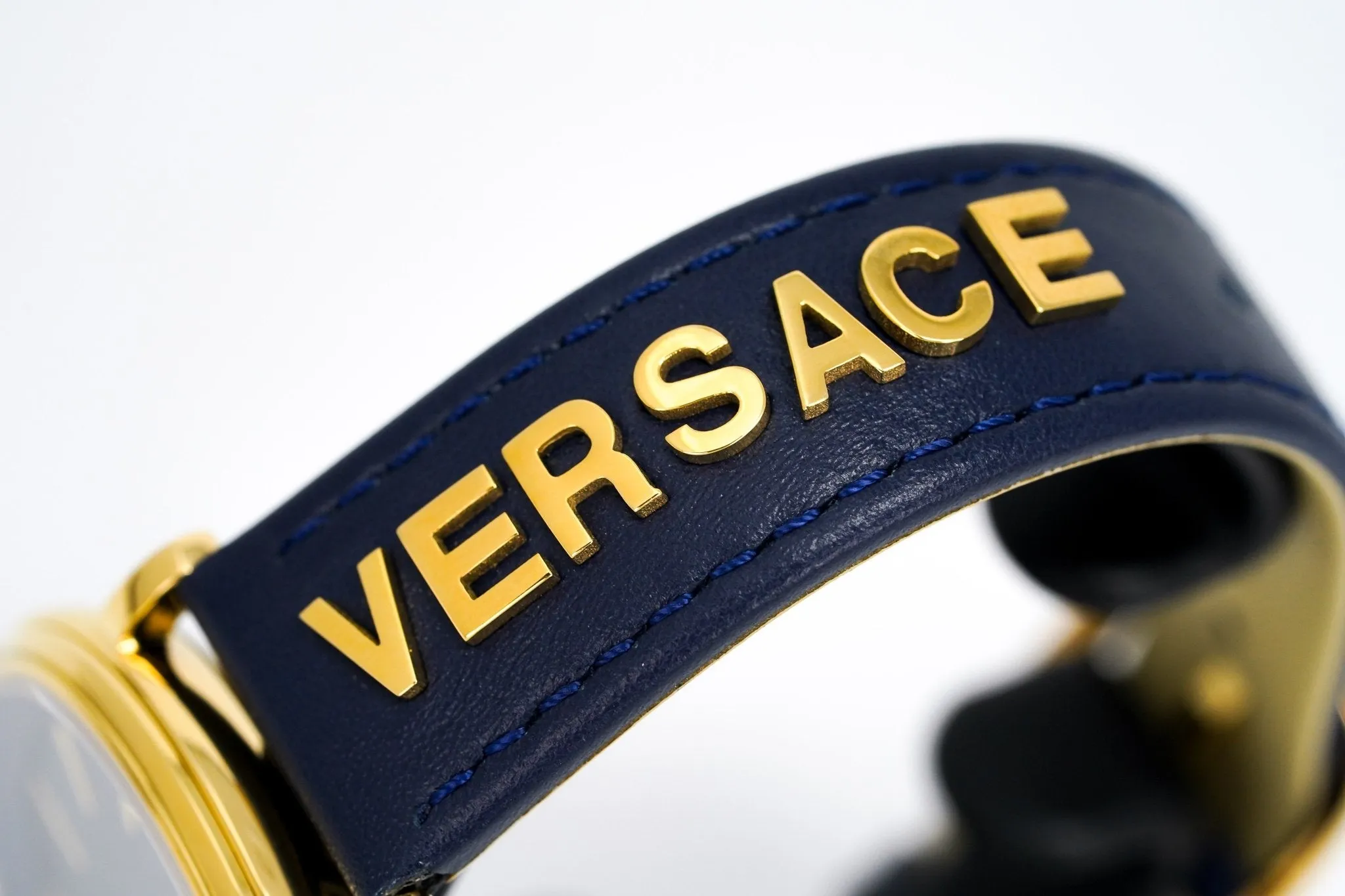 Versace Ladies Watch V-Circle 38mm Blue Gold VE8104522