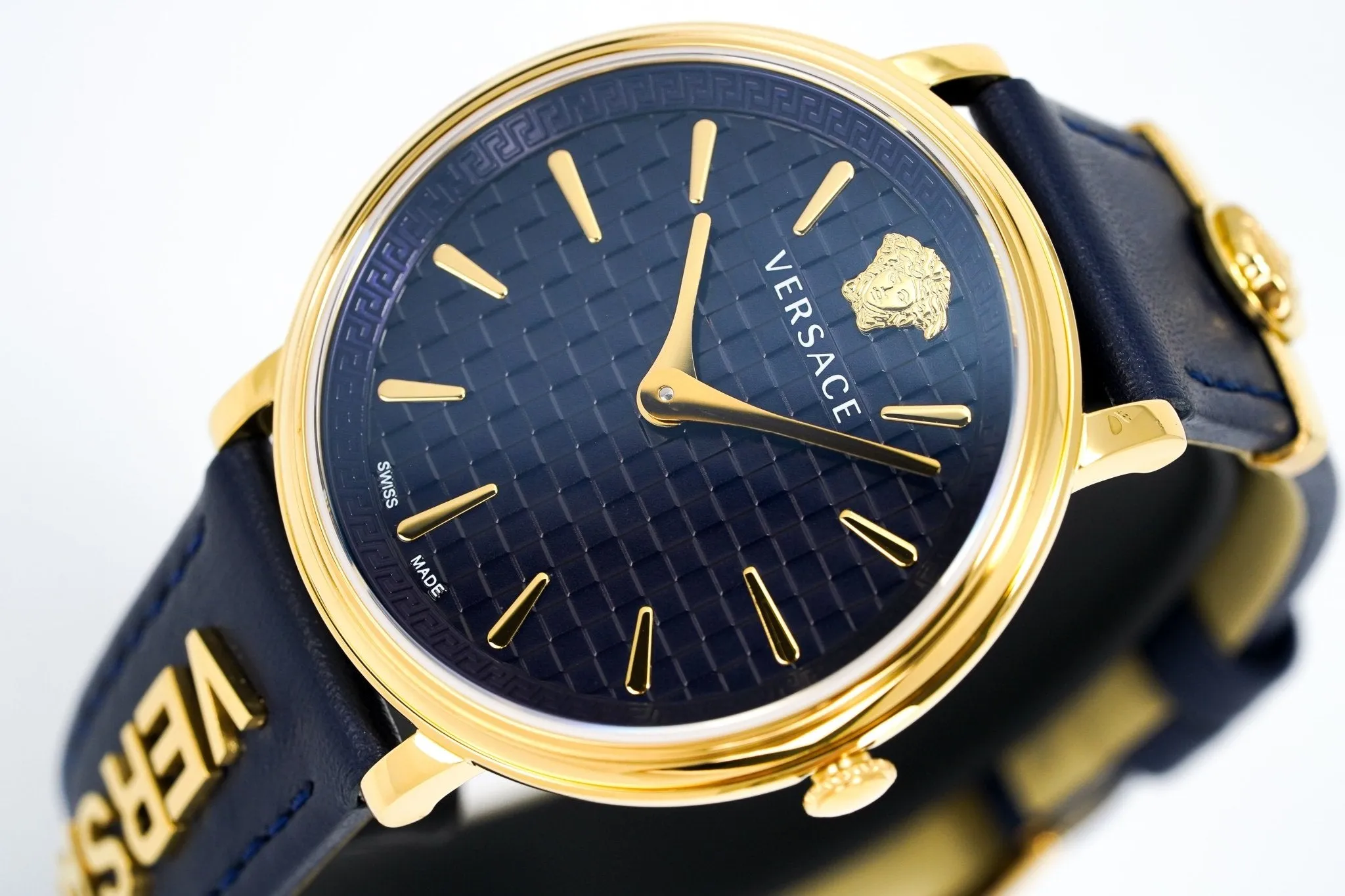 Versace Ladies Watch V-Circle 38mm Blue Gold VE8104522