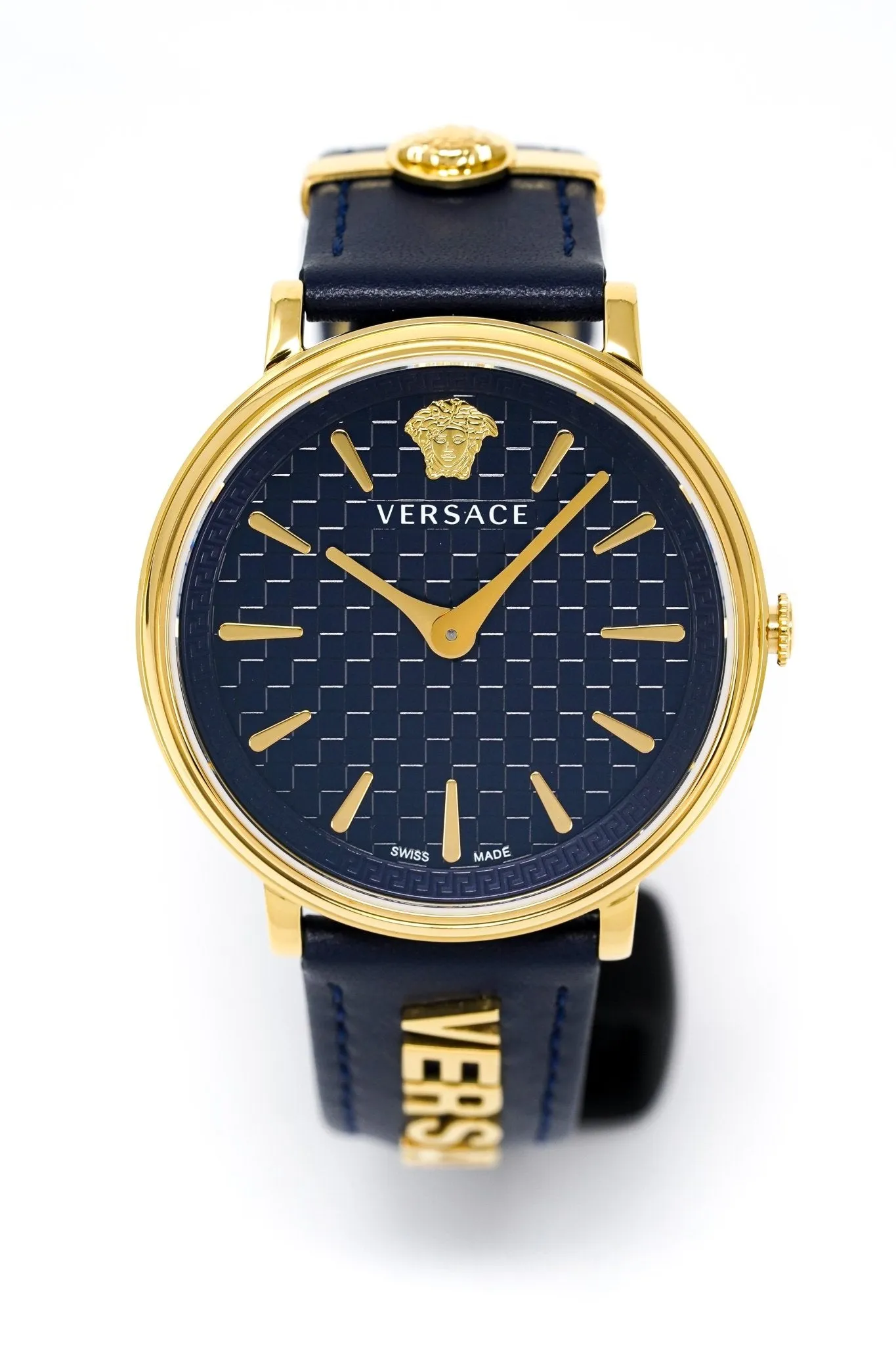 Versace Ladies Watch V-Circle 38mm Blue Gold VE8104522