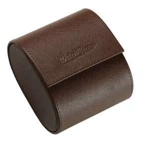 WatchGecko Single Leather Watch Case - Brown / Beige