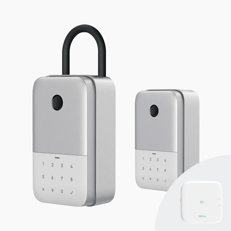 YEEUU K2 Smart Lockbox, App-enabled, with Fingerprint and Passcode. Wall-Mounted&Portable Both Supported with Optional Shackle.