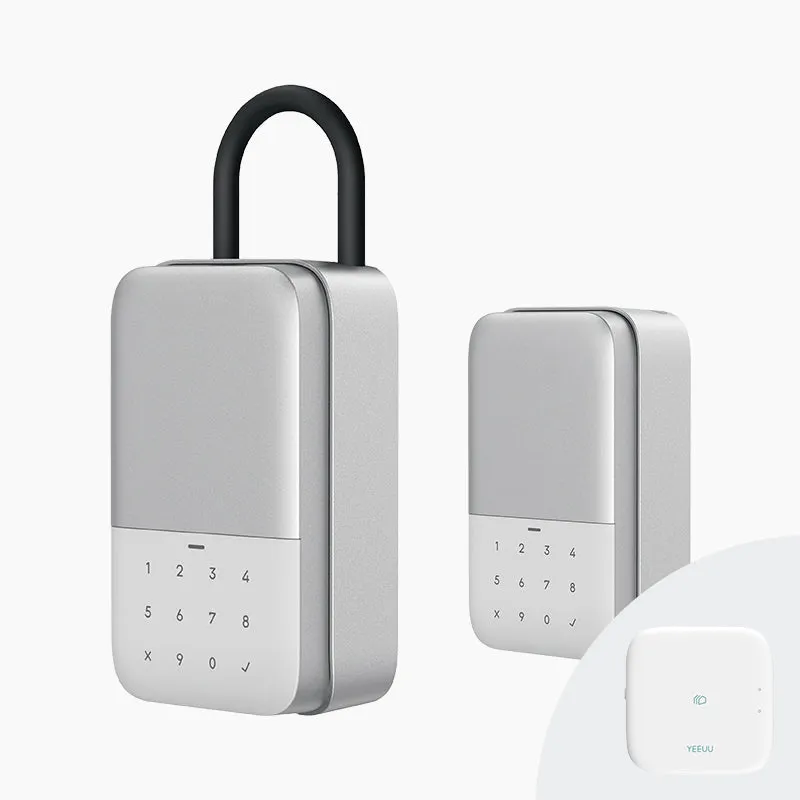 YEEUU K2 Smart Lockbox, App-enabled, with Fingerprint and Passcode. Wall-Mounted&Portable Both Supported with Optional Shackle.