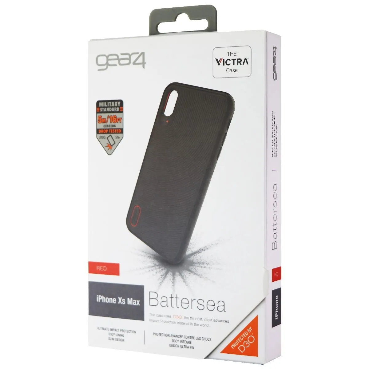 ZAGG Battersea Series Case for Apple iPhone XS Max - Black/Red